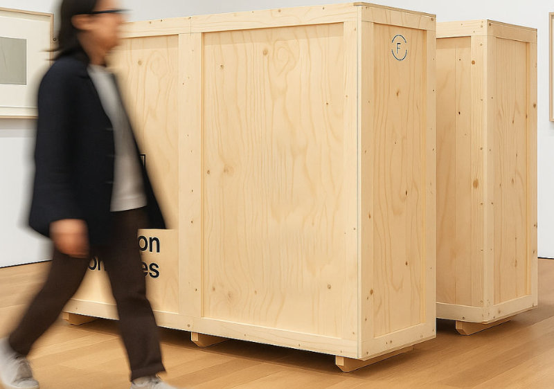 large canvas art shipping crate