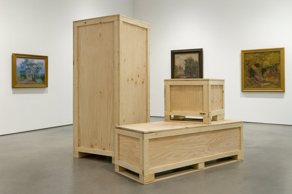 custom made wooden art crates